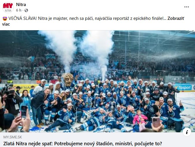 Plný štadión v modrých farbách Nitry. Klubový popis: „Zlatá Nitra nedaj sa!"